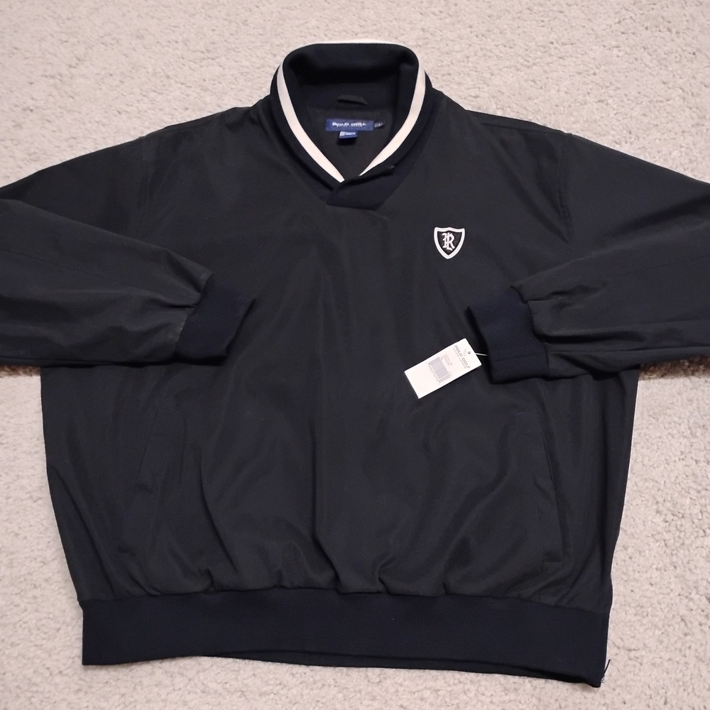 Vintage Polo Golf Ralph Lauren Jacket Mens XL (29x28) Black Windbreaker Crest